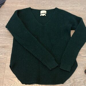 Hunter Green V-Neck Sweater XXS